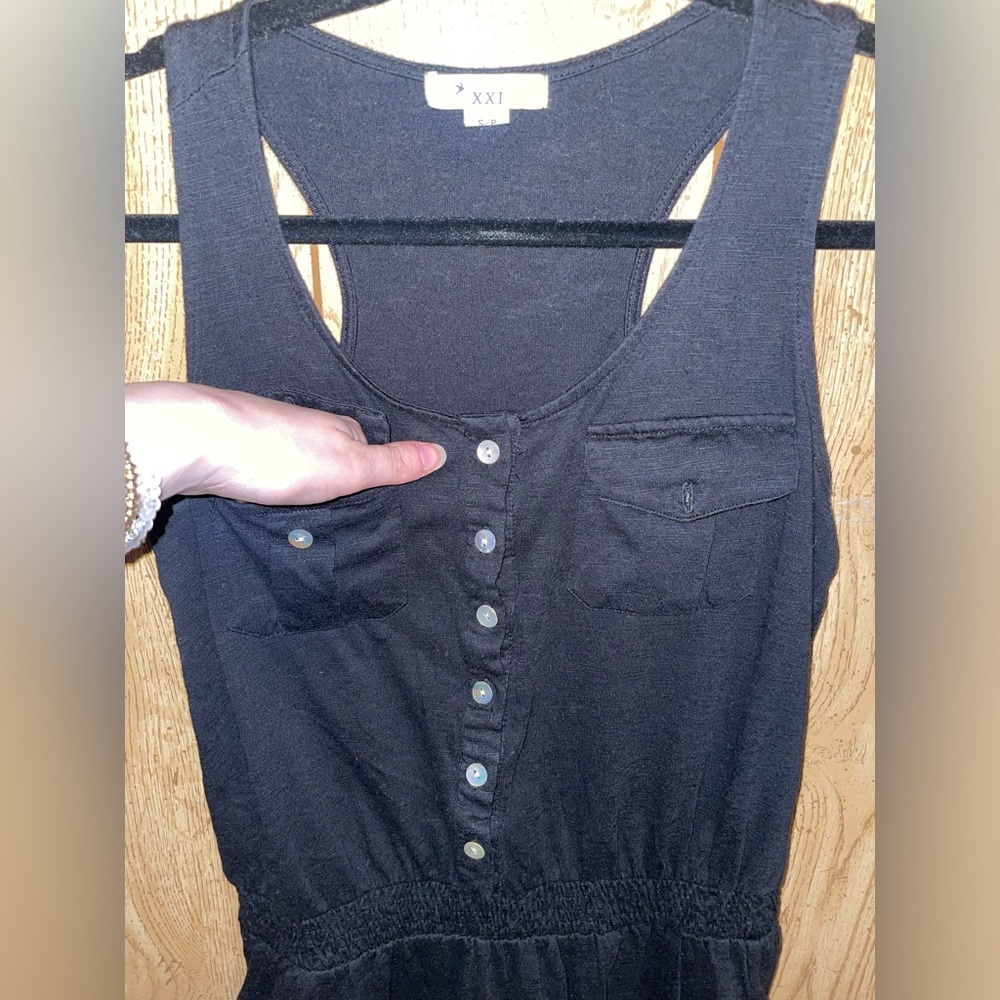 Forever 21 Button Up Racer Back Dress With Pockets - Picture 6 of 9